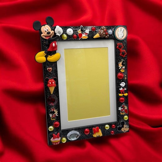 Disney Inspired Picture Frame| Mickey and Minnie Frame| Decoden Disney Picture Frame Gift| I Love Mickey and Friends| Unique Disney Inspired - Etsy