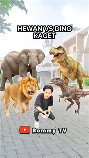 HEWAN VS DINO KAGET!! Prank Klakson Bus Telolet #shorts #basuri