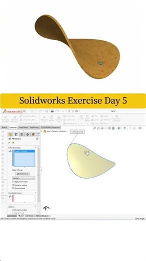 ✅Solidworks Fill Surface | Projected Curve | Day 5