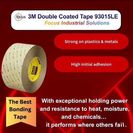 3M™ Double Coated Tape 93015LE | High Strength Bonding for Plastics & Metals