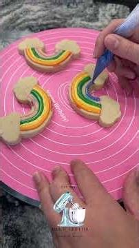Royal icing rainbow cookies
