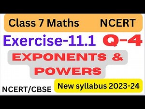 Class 7 maths - chapter - Exponents and Powers - Ex 11.1 Question 4 - 7th maths ch 11 - NCERT/CBSE