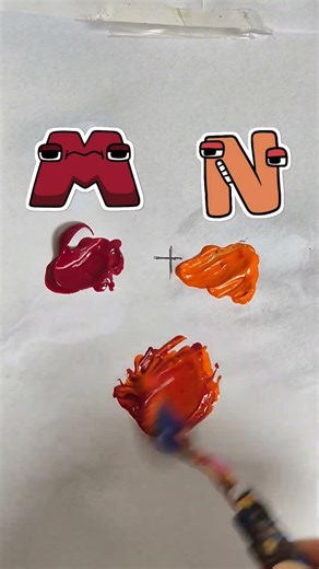 Guess the mixed color of Alphabet Lore 11 M + N = ? #shorts #satisfying #alphabetlore
