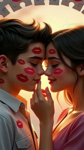 Kiss-Marked Dance • Romantic Aesthetic Animation #RomanticShorts #CoupleDance #kiss mark animation