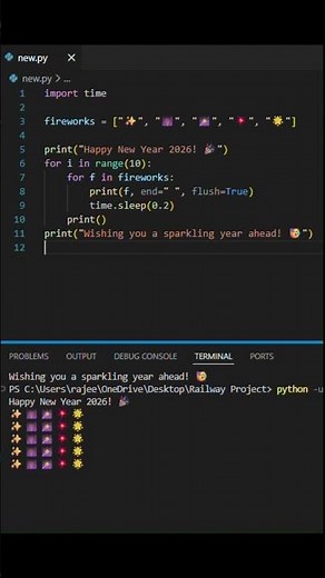 Happy new Year 2026 #python #happy #happynewyear