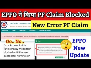 EPFO New Error Access to this functionality will remain blocked until the user successful nomination