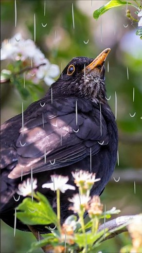 Blackbird Singing in the Rain | Relaxing Birdsong, Chirping & Nature Sounds for Sleep, Focus