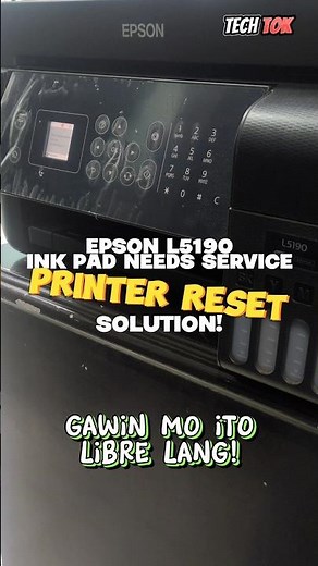 HOW TO RESET EPSON L5190 INK PAD NEEDS SERVICE #techtok #comtech #printertech