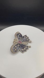 Purple and Grey Enamel Butterfly Pin/ Brooch - Etsy