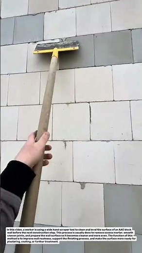 Wall Surface Cleaning Tool for AAC Block Installation | Construction Finishing Process.