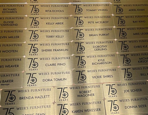 Personalized Gold Metal Name Badge: Magnetic Logo Tag - Etsy