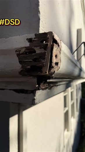 A quick gutter repair on an old redwood gutter! #diy #reels #repairing #handyman #homerepair