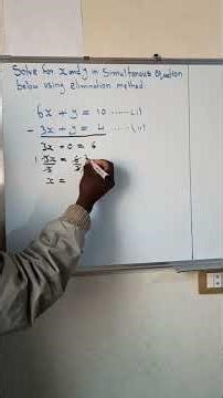 #mathmatics ; find the value of X and Y in simultaneous equation below using elimination method: