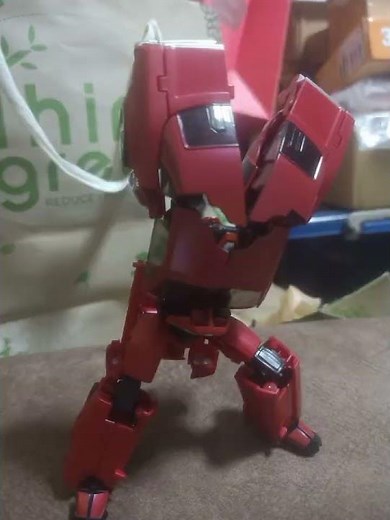 APC Toys red gladiator/K.O. transformers prime first edition cliffjumper transformation.
