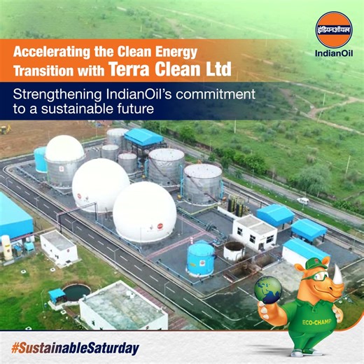 Powering progress with sustainability! Terra Clean Ltd, one of IndianOil’s green energy projects, is set to redefine the future of energy with a strong focus on clean and renewable solutions. By harnessing the potential of emerging green technologies, we are strengthening India’s path towards a sustainable tomorrow. #SustainableSaturday #RenewableFuture | Indian Oil Corporation Ltd.