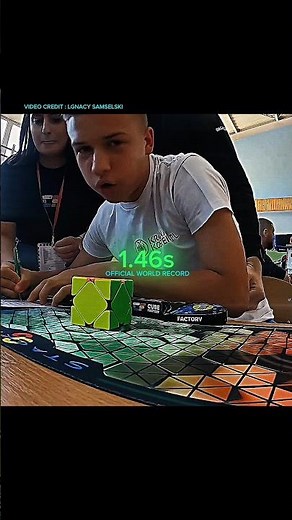 Ignacy Samselski Skewb Cube Solve 1.37s The official World Record 2025 #rubikscube #viral #shorts