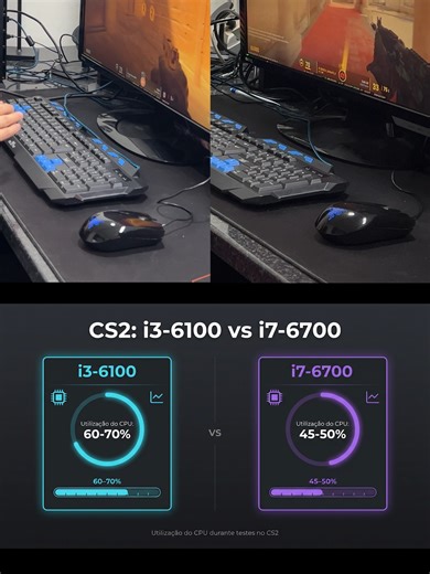 i3-6100 vs i7-6700 com GTX 1060 6Gb no CS2 #pc #pcbuild #pcgamer #gamer #pcgaming