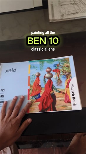 The Kritikal Artist | Art & Design on Instagram: "Starting my new Ben 10 Classic Alien painting series! 🎨🔥 Acrylics + nostalgia = pure magic. Comment your favourite Ben 10 alien so I can paint it next! 👇🛸 . #ben10 #ben10classic #ben10aliens #ben10art #acrylicpainting #artistsoninstagram #artreels #reelitfeelit #paintingreels #acrylicartist #sketchbookart #artvideo #artshorts #thekritikalartist #nostalgiaart #cartoonart #viralreels #trendingreels #creativecommunity #indiansartist #paintingtim