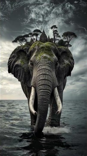 Elephant of Island 🌊🐘 Mythic Castle Fantasy #fantasy #nature #aiart