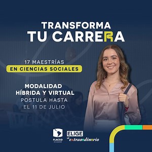 Estudia en FLACSO sin importar dónde estés. Con nuestra modalidad virtual e híbrida, puedes estudiar tus maestrías con flexibilidad y calidad. Postula hasta el 11 de julio y comienza tu camino hacia el futuro. 🔗 Conoce más en: maestriasflacso.ec | Flacso Ecuador