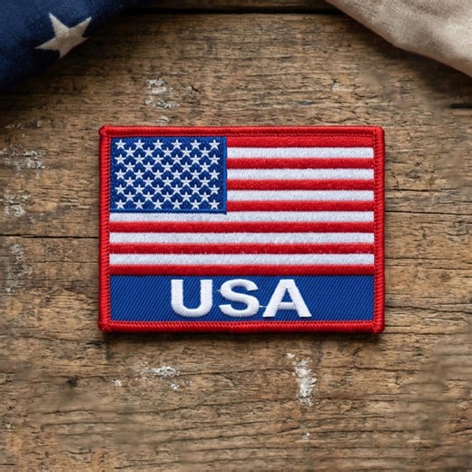 Custom Name USA Flag Patch, American Embroidered, Patriotic Design Iron On, Military Inspired Patch for Jackets, Hats, Fourth July Gift - Etsy