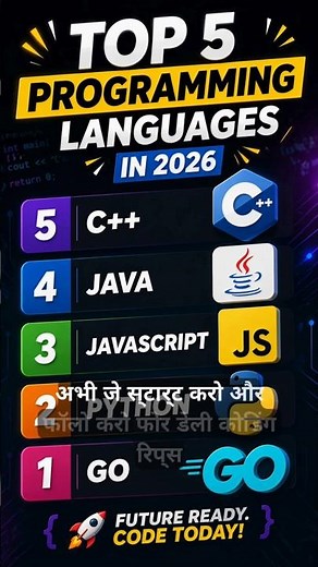 Top 5 Programming Languages in 2026 🚀 | Future Ready Skills