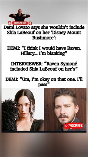 Demi Lovato Passes on Shia LaBeouf for “Disney Mount Rushmore” 👀#trendingnow #trending #shortvideo
