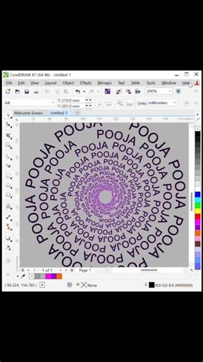 Text effect in coraldraw #coral #design