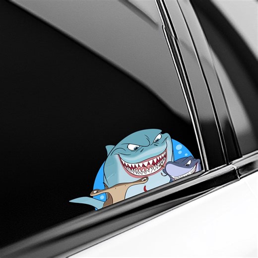 Shark Trio Peeker Peeking Car Window Decals - Bruce, Anchor & Chum Bumper Waterproof Stickers - Finding Nemo - Pack Stickers UNYTSK05 - Etsy
