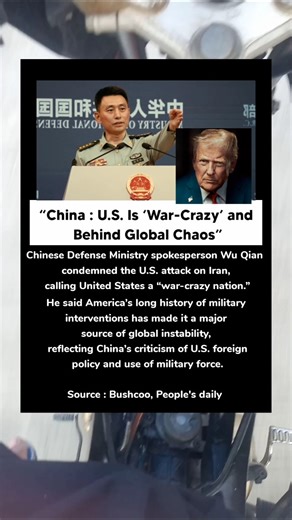 China Slams U.S. as “War-Crazy Nation” After Iran Attack #china #unitedstates #globalconflict