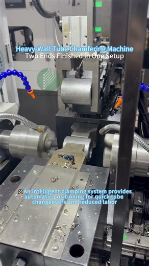 Watch Thick-Wall Pipes Get Perfect Bevels Chamfering Machine Demo#cncmill #machine