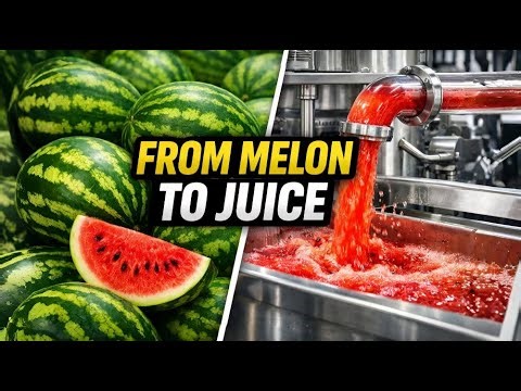 Inside a High-Tech Watermelon Juice Factory | Automated Process Revealed