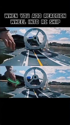 Reaction wheel onto RC ship #trendingshorts #viral