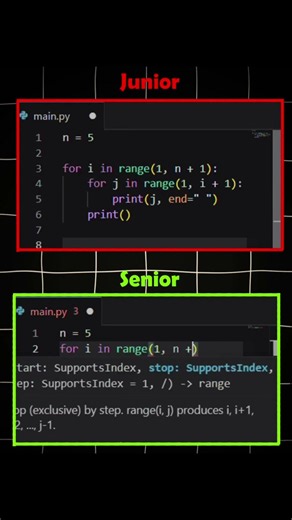 Noob Vs Pro | Junior Vs Senior | #python #programming #javascript #coding #shorts #webdevelopment