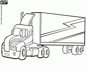 A large trailer truck coloring page printable game