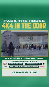 We need 4k4 in the door! Alaska Volleyball Day's Pack the House vs. UAF is November 16th! To bring the attendance record back home, we need 4,004 fans in the door. Doors at 6 for the pre-game party, giveaways, events, and free food! Let's show out for the home team and break the record! Tix are $5 and parking is free! Get Tickets at : https://bit.ly/4k4packthehouse | Alaska Airlines Center