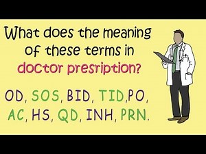 Doctors Prescription Terms OD, SOS, BID, TID,PO, AC, HS, QD, INH, PRN, in doctor prescription