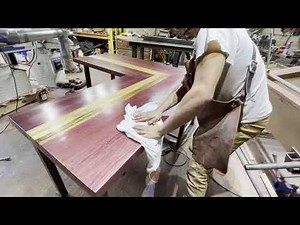 Purpleheart and Zebrawood Custom Desk