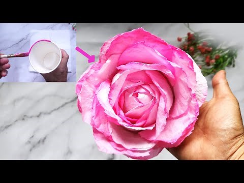 Tissue Paper Rose with a Cup – Easy & Gorgeous DIY