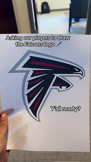 Channeling our inner Picasso 🎨🖌️ #football #falcons #mediaday #creativedays #nfl #atlanta #drawing #draw #logo #funny #picasso #art