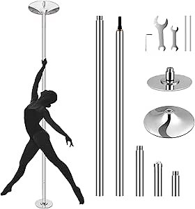 Stripper Poles for Home Spinning Static Pole Dancing Pole for Bedroom, 45 mm Removable Beginners and Professionals Dance Pole for Home Gym Party Club, Heavy-Duty Max Load 400 LB