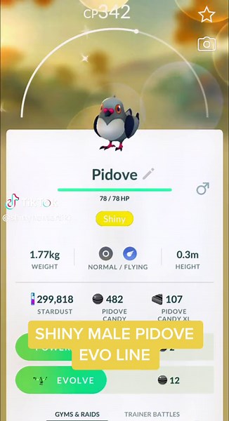 Evolving Shiny Male Pidove: A Collector's Dream
