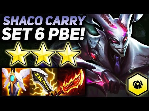 NEW SET 6 SHACO 3 CARRY WITH 5 SYNDICATE AND 6 ASSASSIN!! | Teamfight Tactics SET 6 PBE