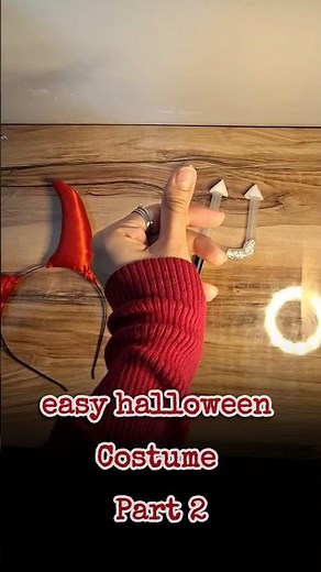 Easy DIY Devil Costume 😈 | Cheap Halloween Horns & Claws Tutorial❤️‍🔥👹#shorts