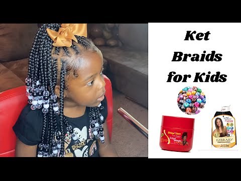 Kids Ket Braids|Kids Protective Style|Half up Half Down#ketbraids #kidsbraids #braidsandbeads