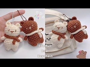 Crochet Bear Keychain 🐻| Bear Amigurumi | Móc Móc Khoá Gấu