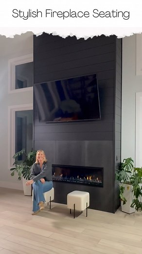 STYLISH FIREPLACE SEATING. Perfect for warming up this winter without the clutter. Comment LINK and I'll send you a DM with the supplies. These stools were easy to assemble and lightweight, making them easy to move around. 2 ways to shop: ✨Click on the 🔗 in my bio under 'Shop My LTK' ✨Comment LINK and I’ll send you a DM. Don’t forget to like and follow for more tips, tricks, DIYs and trending product find that you’ll love! #familyroom #tipsandtricks #familyroomdesign #diydecor #fireplacedesign 