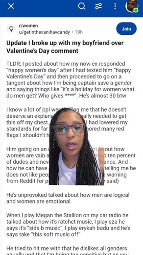 "Update I broke up with my boyfriend over Valentine's Day comment" | breaking up with bf