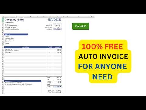 100% FREE VBA Template - Invoice to PDF #excel #template #free #auto
