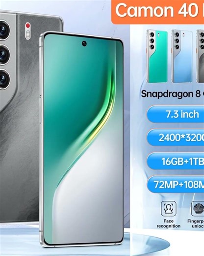 Camon 40 Pro Deca Core CPU Smartphone with 16GB RAM 1TB Storage Android15 System Face Recognition...